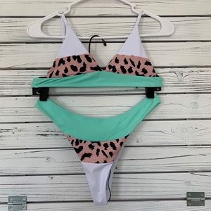 Shein Color Block Leopard bikini